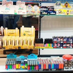 Rolling papers, lighters