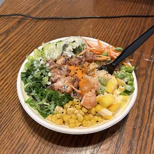 a bowl of food on a table