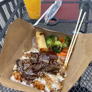 Teriyaki beef rice bowl was exquisite! It filled me up! I approve!