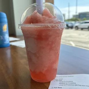 Got strawberry and a blueberry smoothie (not pictured) ALWAYS get exploding bobas