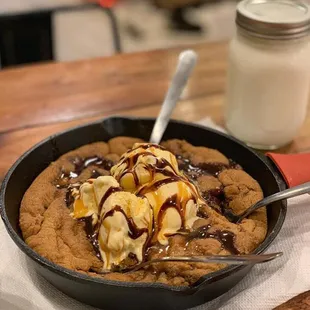 Valentine's skillet cookie