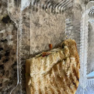 Bread was mangled and soft. Panini is "TOASTED"