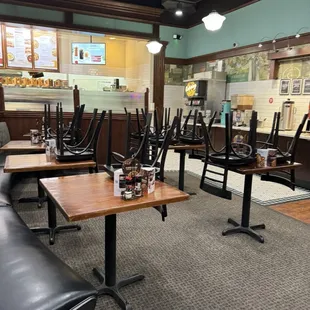 Chairs up at 6pm when they close at 9pm
