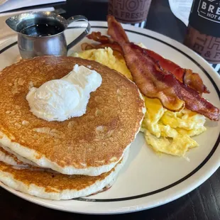 Buttermilk Pancakes with Eggs &amp; Bacon