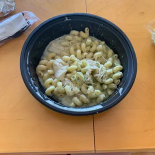 A partially full bowl