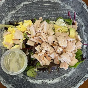 Large turkey cobb salad with no bacon, with extra turkey