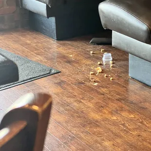 Dirty floor for two hours.