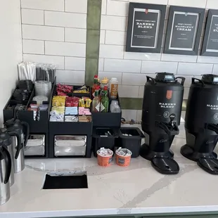 The condiment bar.