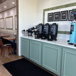 Coffee bar mostly lukewarm.