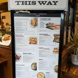 Menu by the front door