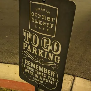 To Go parking sign. This one looks new