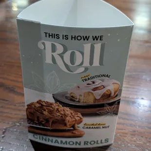 Cinnamon rolls on the tri-fold