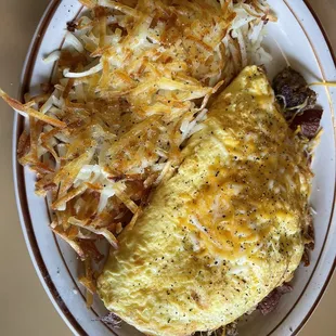 Meat lovers omelet