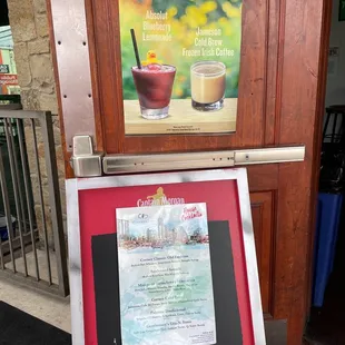 a menu for a frozen cocktail