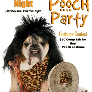 Dogs welcome and contest for Halloween.