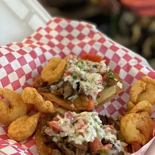 Tostados and Shrimp