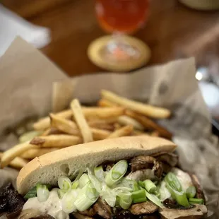 a sandwich and french fries