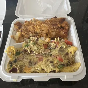 Farmers omelette loaded and huge portion of amazing home fries!