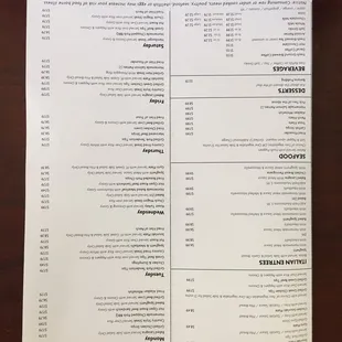 menu