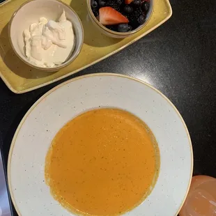 Roasted Tomato Soup and mixed fruit