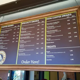 Standrews Coffee Corner Menu