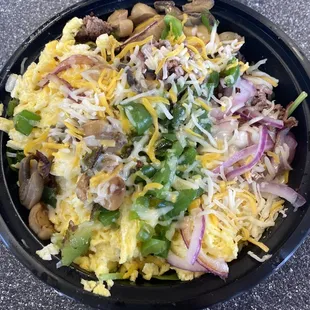 Steak and Scramble Egg Bowl