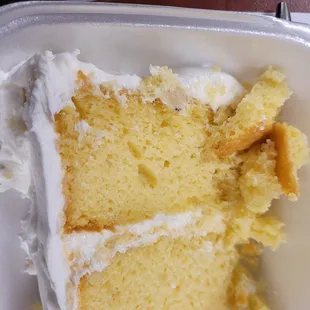 Slice of cake to go. Very fluffy and tasty.