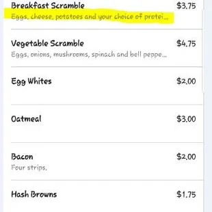 DoorDashes description also says it includes potatoes and cheese.
