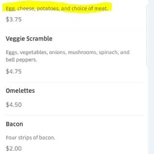 Description says includes potatoes and cheese, but it does not.