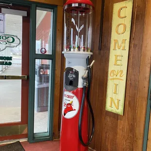 a vintage gas pump