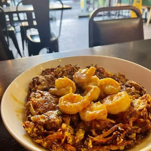 Chinese pancake with shrimp