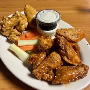 Cajun (wet) and lemon pepper hot wings