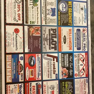 a variety of business cards