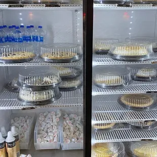 a display of pies