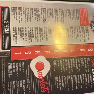 a menu for a coffee shop