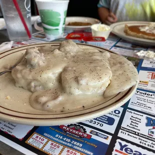 Sausage Gravy Over Biscuit