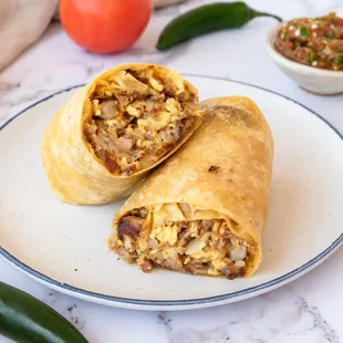 The popularly delicious Sausage Breakfast burrito.