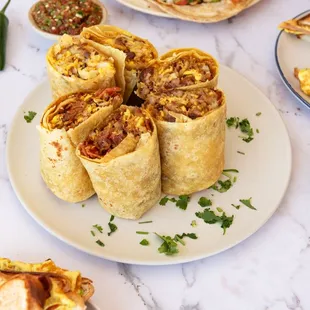 Party platter breakfast burritos for all occasions.
