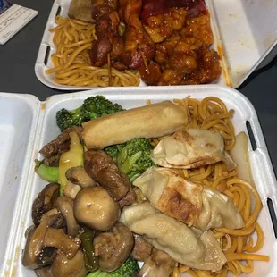 Mushroom chicken Orange chicken Chow mein Egg roll