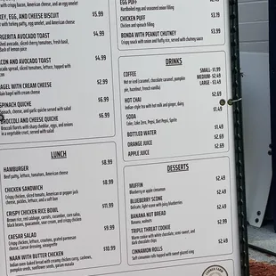 menu