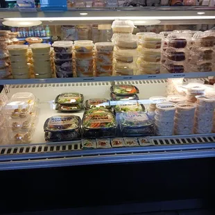 Cold section with salads, etc.