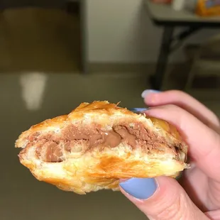 Delicious chocolate croissant