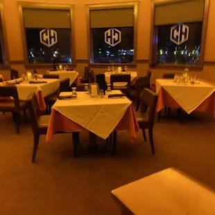 The upstairs dining room in the turret.