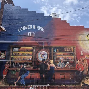 a mural on the side of a building