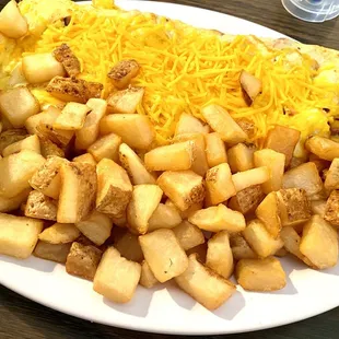 Ham &amp; Cheese omelette home fries &amp; toast