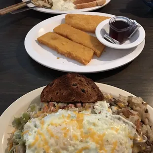 Country fried steak, Fried Mush, Garbage plate - all delicious!