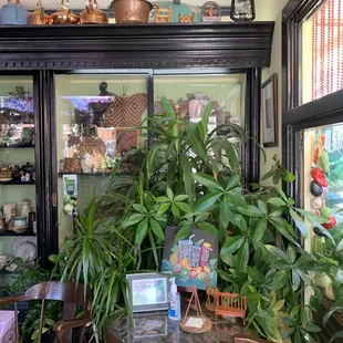 a small table with a laptop on it