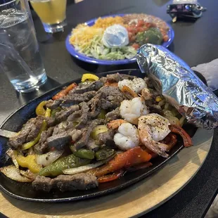 Shrimp fajitas