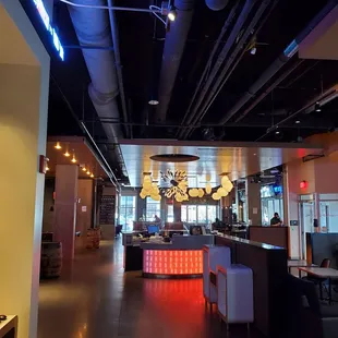 a bar and lounge area