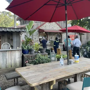 Walk up window and seating area